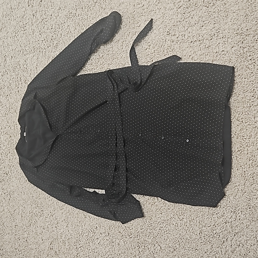 Black blouse with brown polkadots